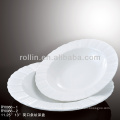 stripe white deep porcelain plate soup